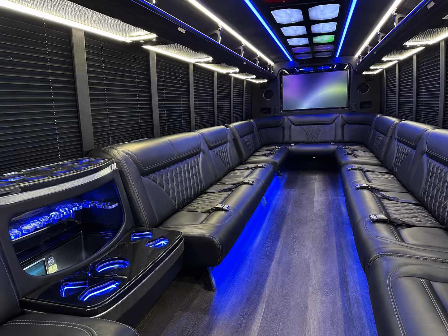 carlsbad 20 passenger party bus inside