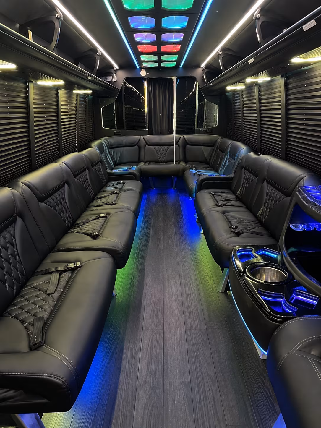 carlsbad 20 passenger party bus interior