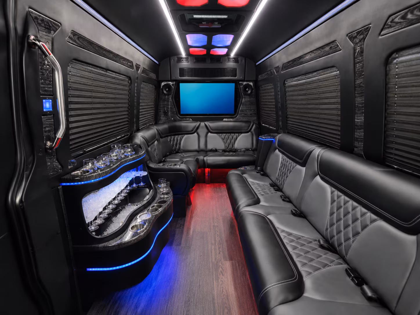 carlsbad 30 passenger party bus inside