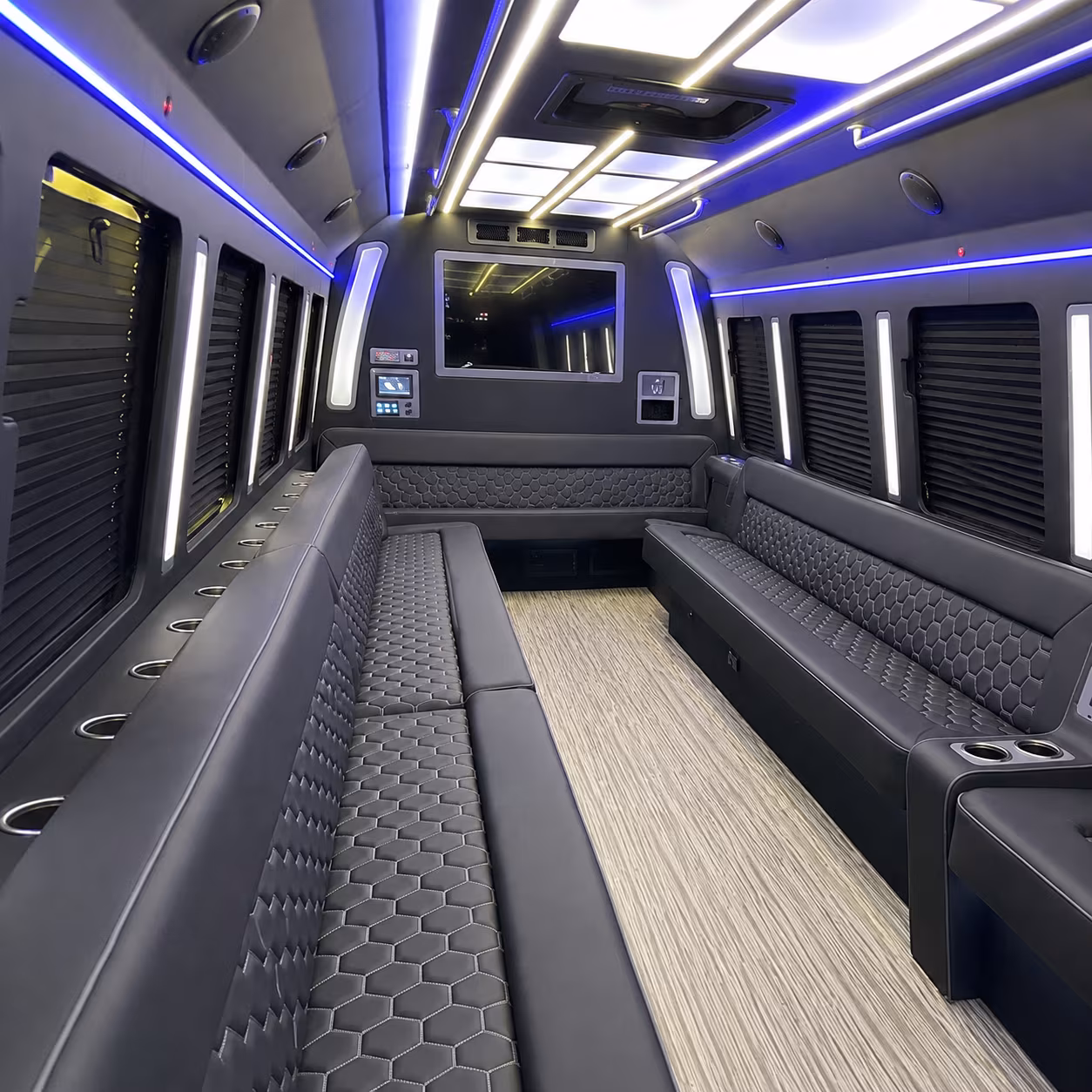 carlsbad 40 passenger party bus inside